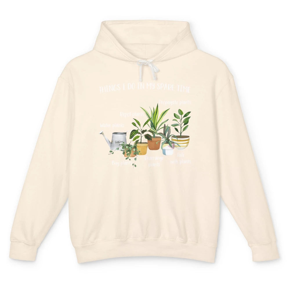 Things I Do In Spare Time Floral Plants Mom Botanical Garden Unisex Lightweight Hoodie