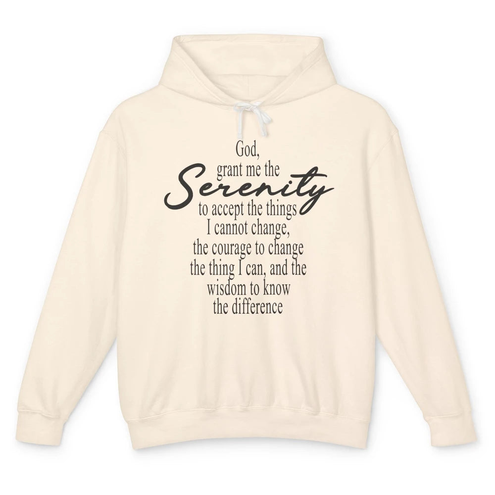 Christian God Grant Me The Serenity To Accept Prayer Faith Unisex Lightweight Hoodie