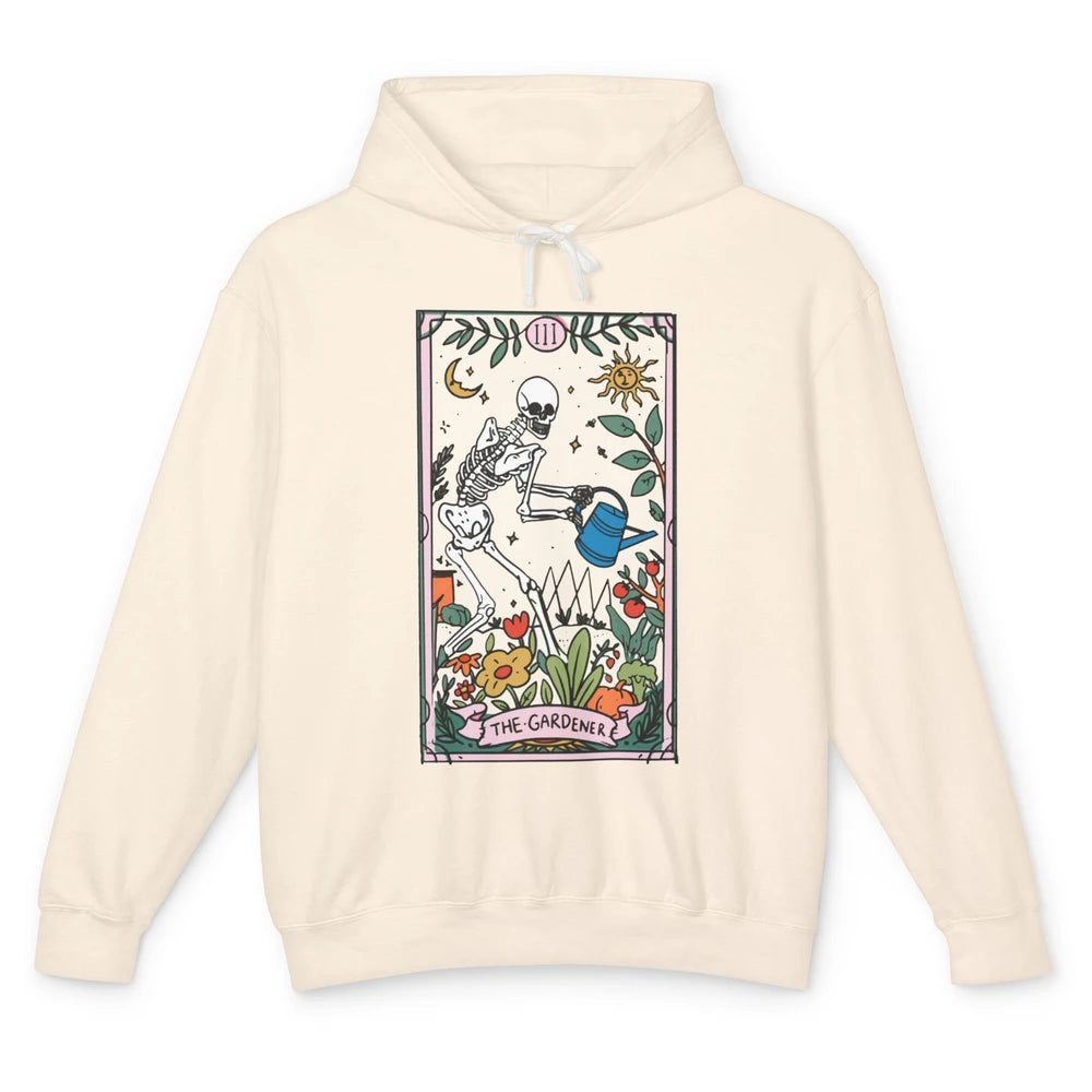 Gardening Because Murder Is Wrong Tarot Skeleton Gardener Unisex Lightweight Hoodie