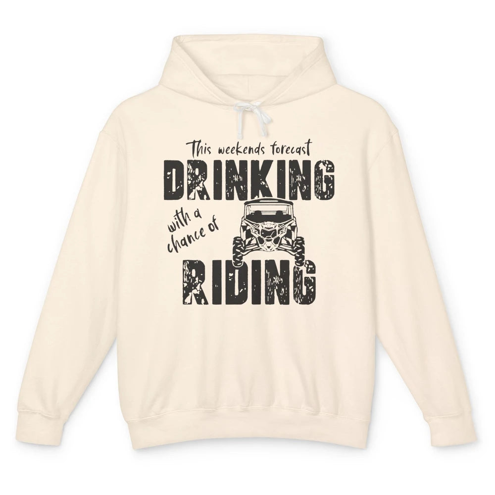 Vintage UTV Weekend Forecast Drinking Mud Riding SXS Life Unisex Lightweight Hoodie