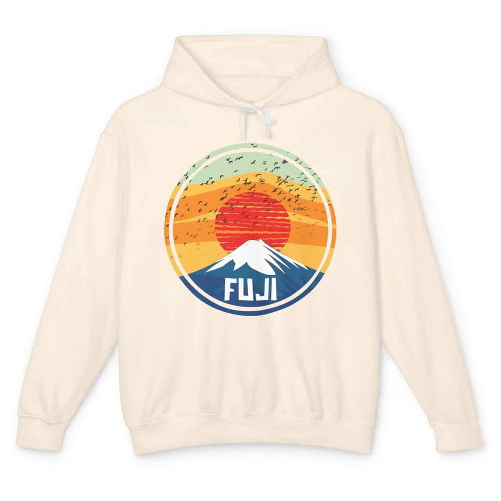 Vintage Sunset Mount Fuji The Highest Mountain In Japan Unisex Lightweight Hoodie