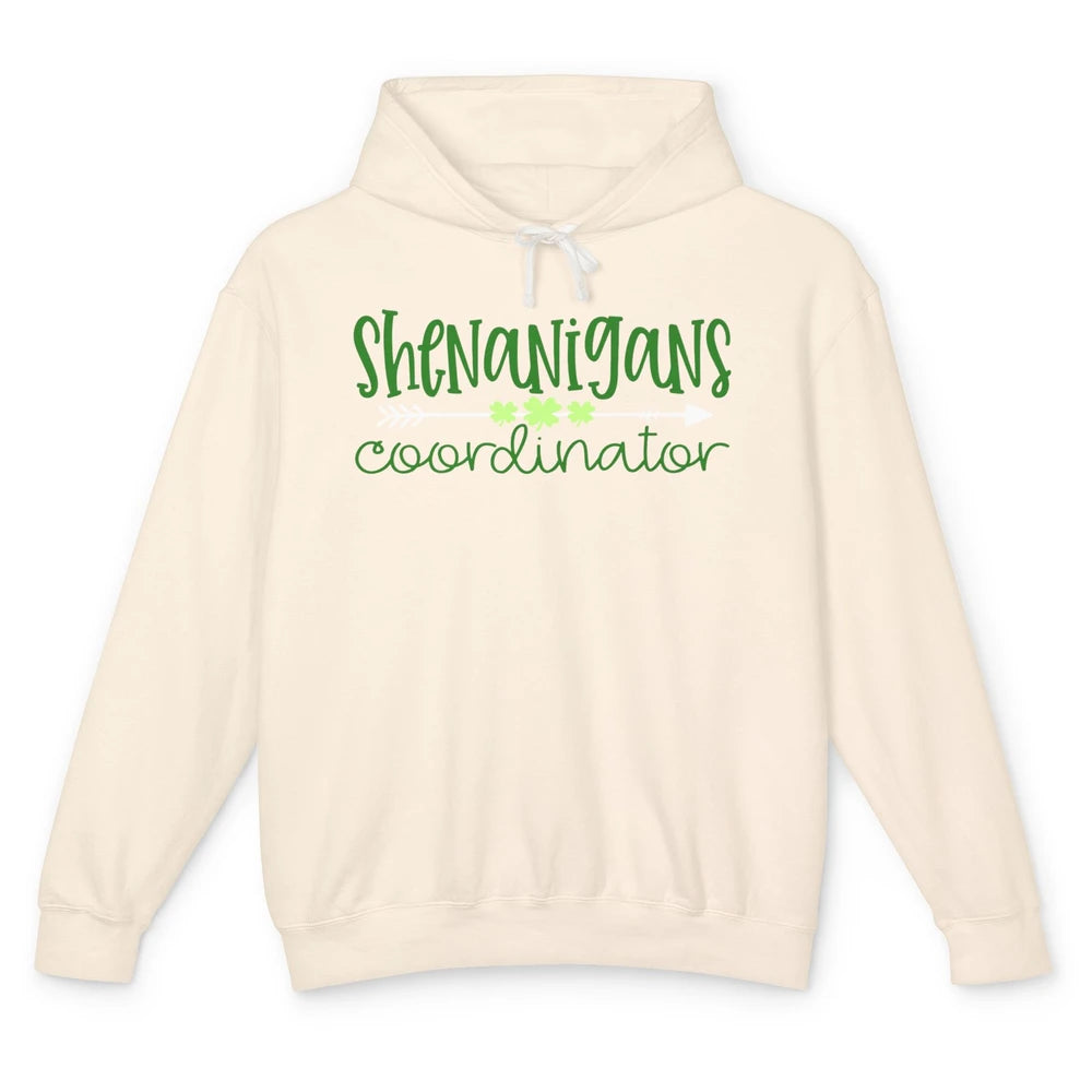 Funny Certified Shenanigans Coordinator St Patricks Day Gift Unisex Lightweight Hoodie