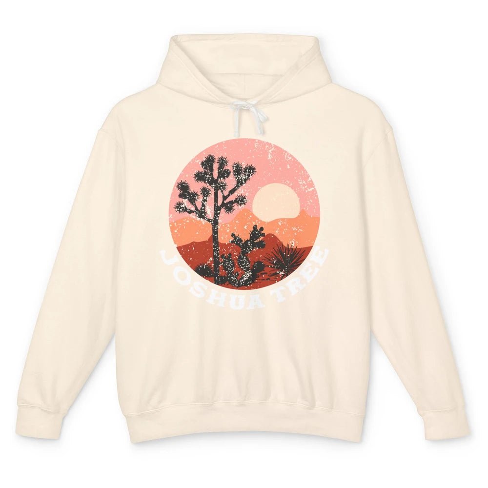 Vintage Desert Sunset Joshua Tree Hippie Girl Inspirational Unisex Lightweight Hoodie