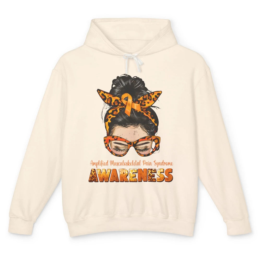 Amplified Musculoskeletal Pain Syndrome Orange Messy Bun Unisex Lightweight Hoodie