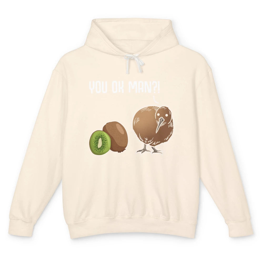 Funny Kiwi Joke Bird Fruit Animal You Ok Man Humor Sarcastic Unisex Lightweight Hoodie