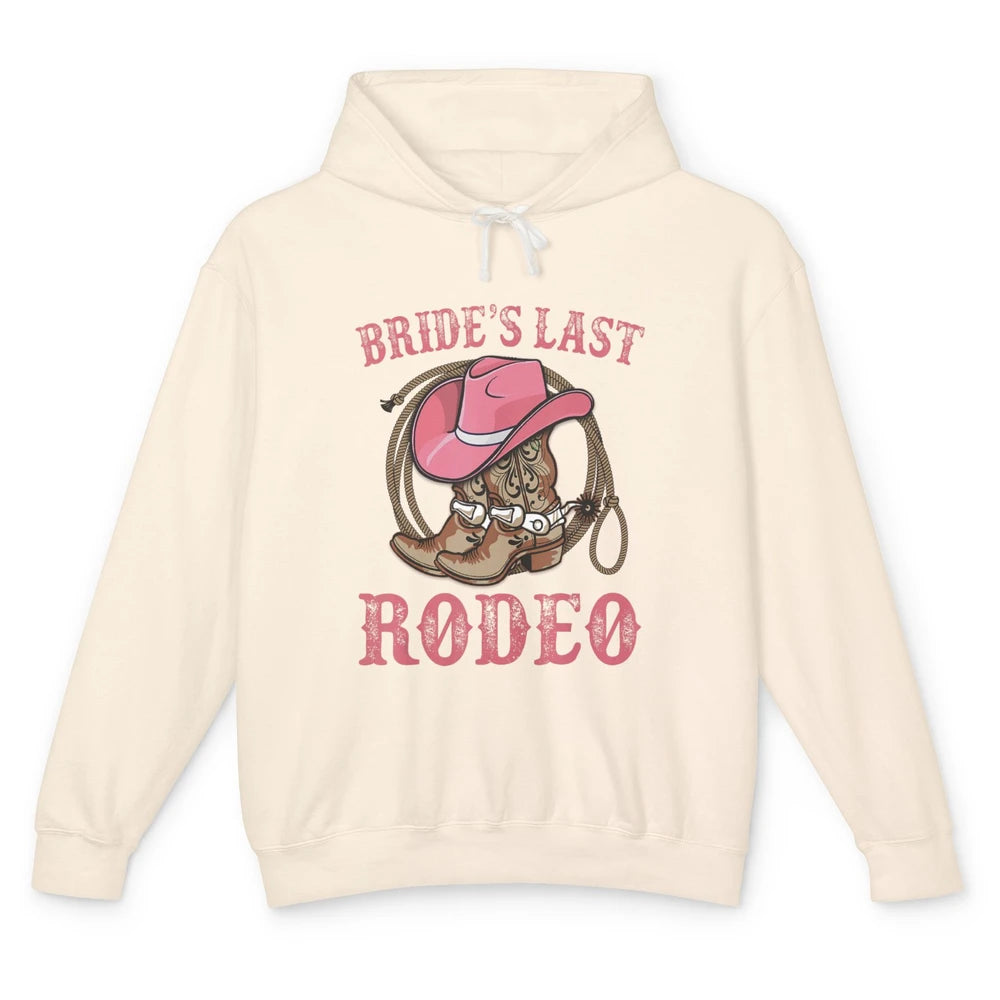 Bride's Last Rodeo Cowgirl Hat Bachelorette Party Wedding Unisex Lightweight Hoodie