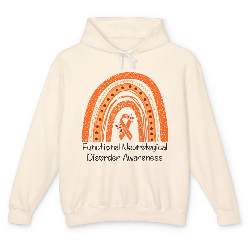 Functional Neurological Disorder Awareness FND Orange Ribbon Unisex Lightweight Hoodie