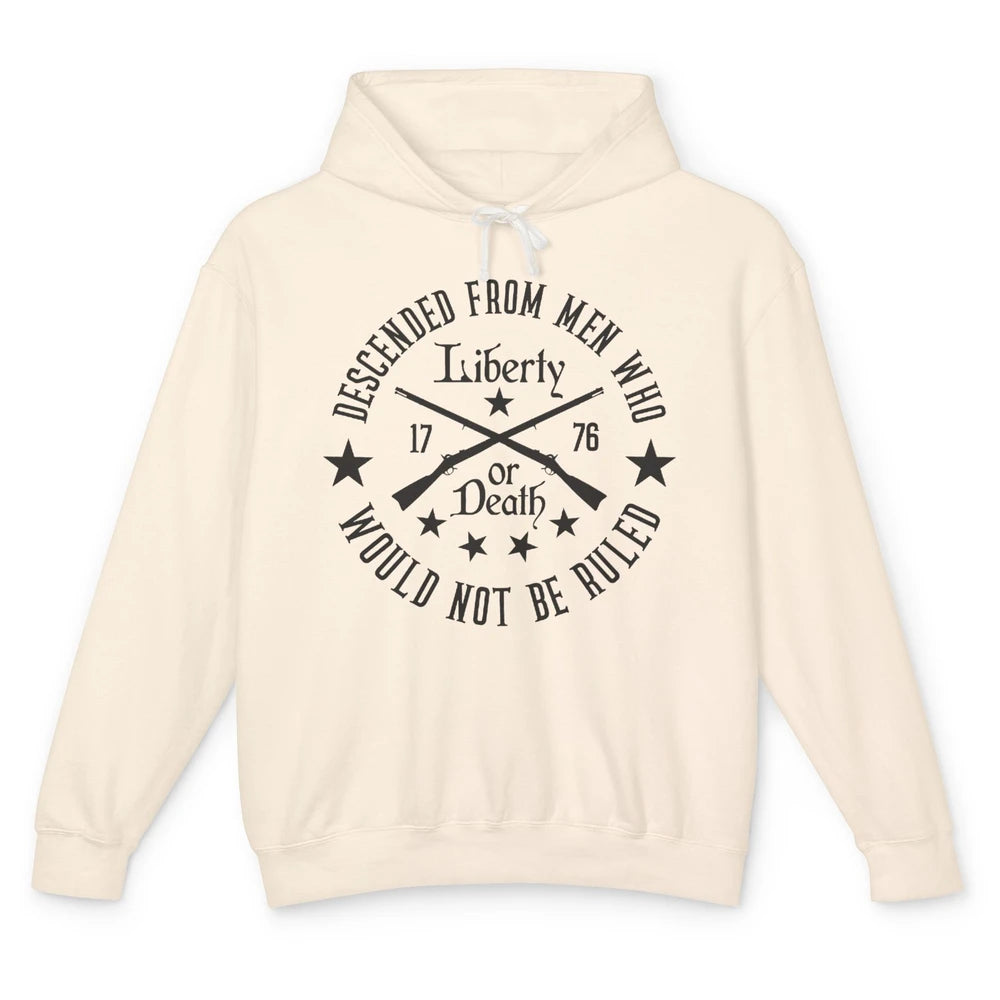 US Patriot Descended From Men Who Not Be Ruled 2nd Amendment Unisex Lightweight Hoodie