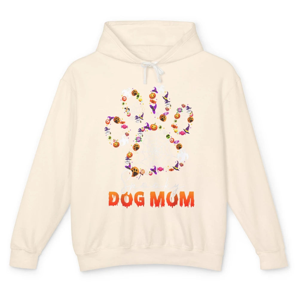 Cute Dog Mom Paw Mother Spider Happy Halloween Spooky Season Unisex Lightweight Hoodie