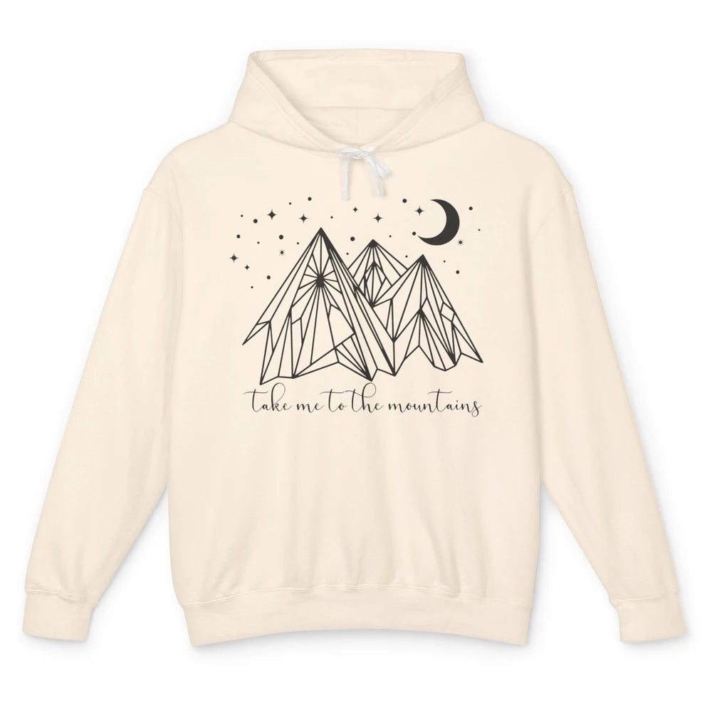 Take Me to the Mountains Boho Hiking Camping Outdoor Gift Unisex Lightweight Hoodie