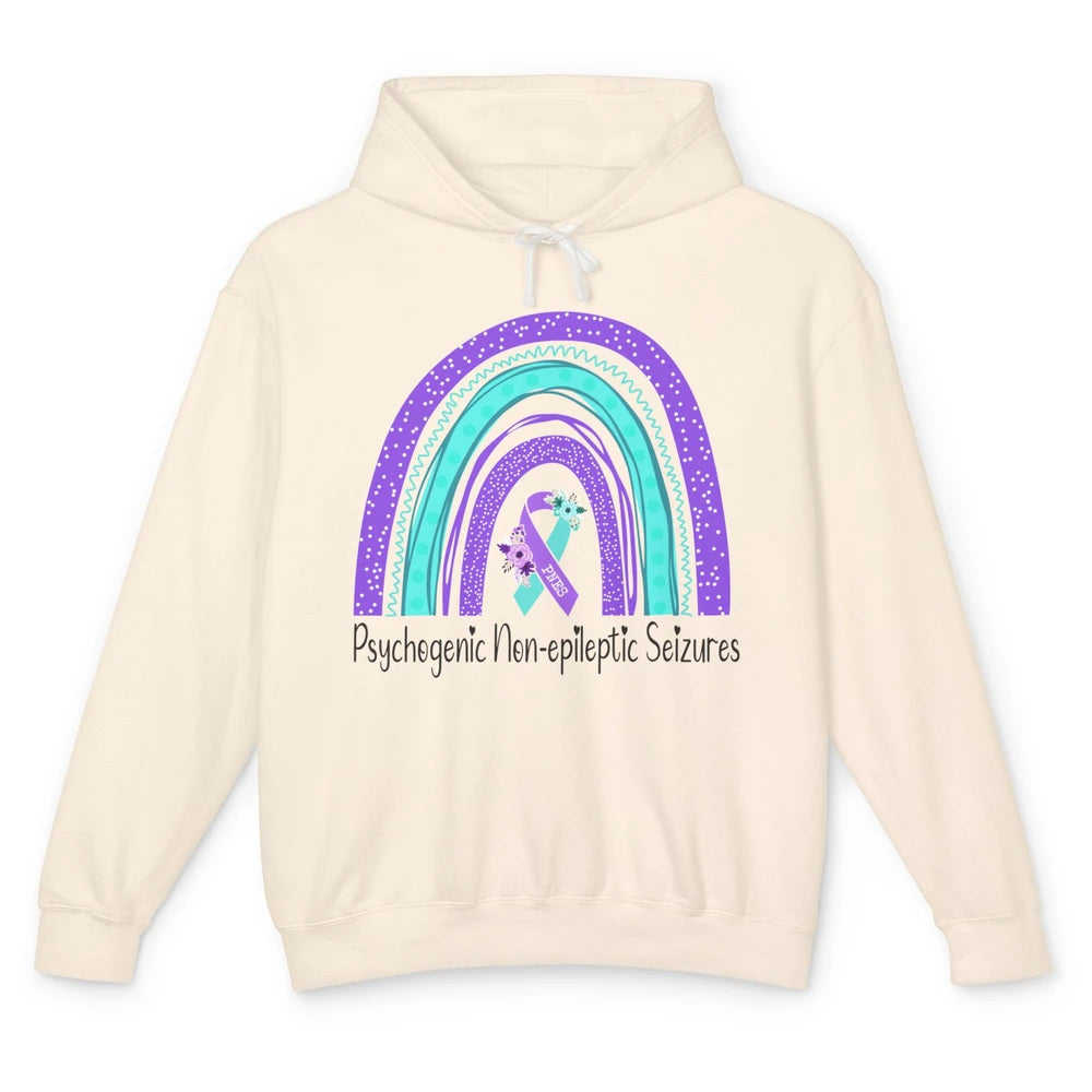 Psychogenic Non-epileptic Seizures PNES Purple Teal Rainbow Unisex Lightweight Hoodie