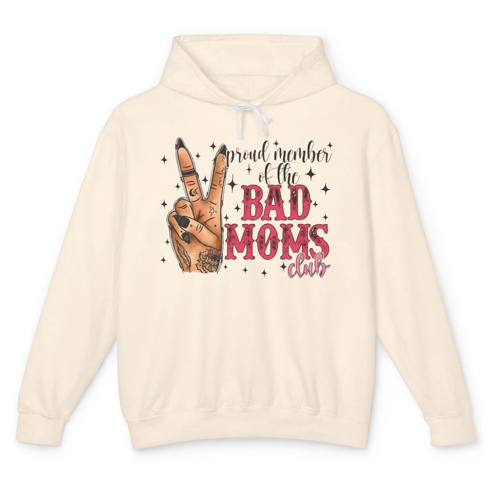 Tattooed Mom Proud Member Of Bad Moms Club Funny Mothers Day Unisex Lightweight Hoodie