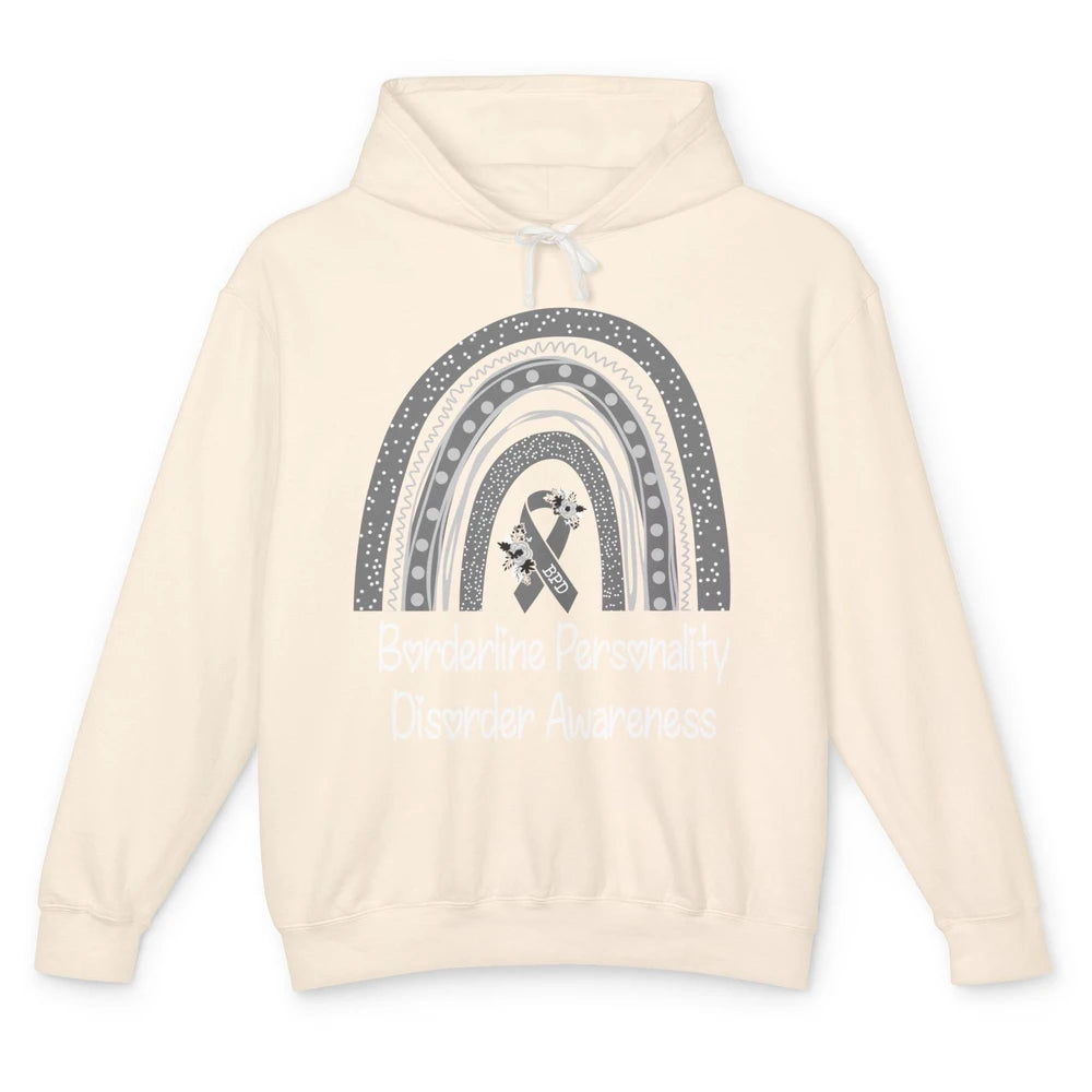 Borderline Personality Disorder Awareness BPD Gray Rainbow Unisex Lightweight Hoodie