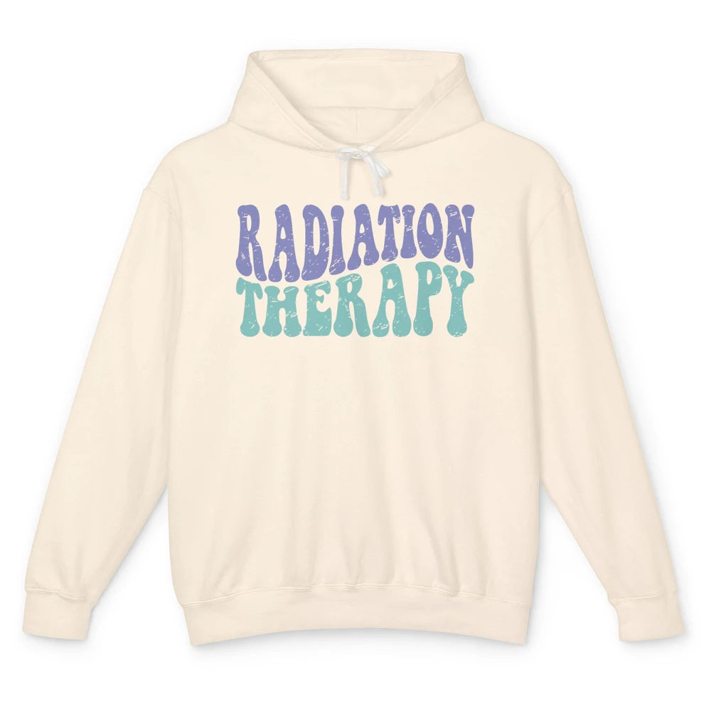 Groovy Radiation Therapy Caring Loving Radiation Therapist Unisex Lightweight Hoodie