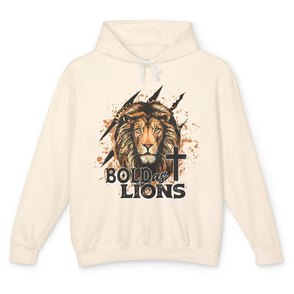 Bold As Lion Of Judah Bible Verse Christian Faith Religious Unisex Lightweight Hoodie