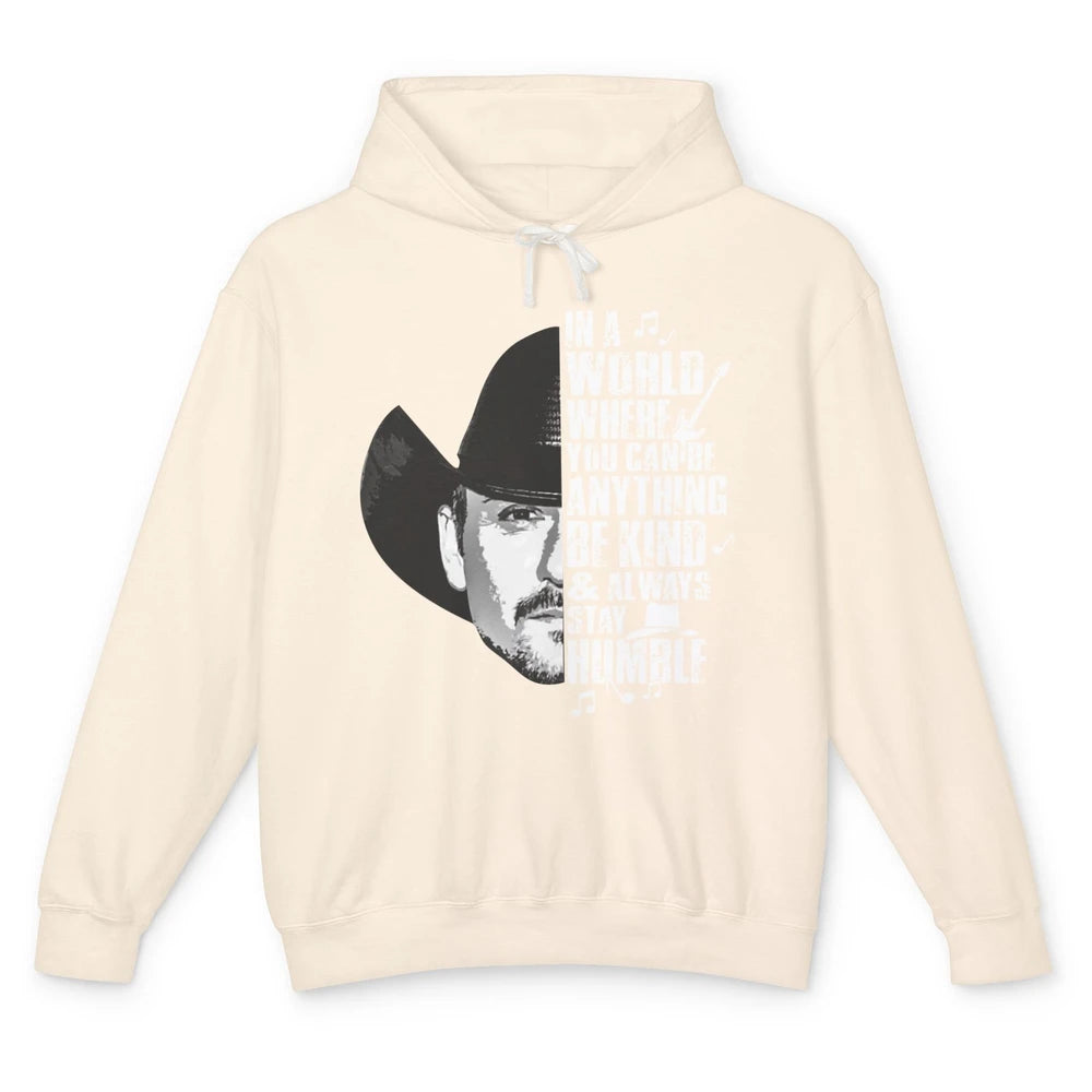 Retro Cowboy Be Kind And Always Stay Humble Western Country Unisex Lightweight Hoodie