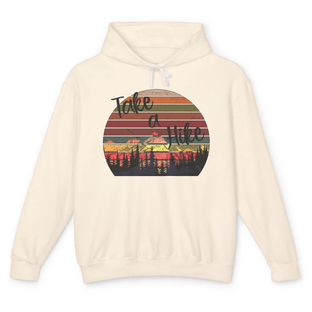 Vintage Take A Hike Sunset Hiker Hiking Camping Lover Gift Unisex Lightweight Hoodie