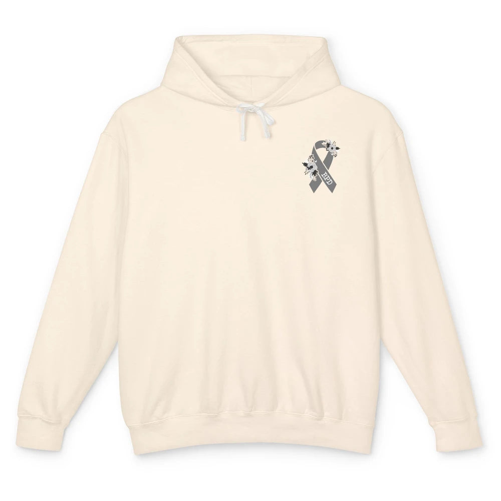 Borderline Personality Disorder Awareness BPD Gray Ribbon Unisex Lightweight Hoodie