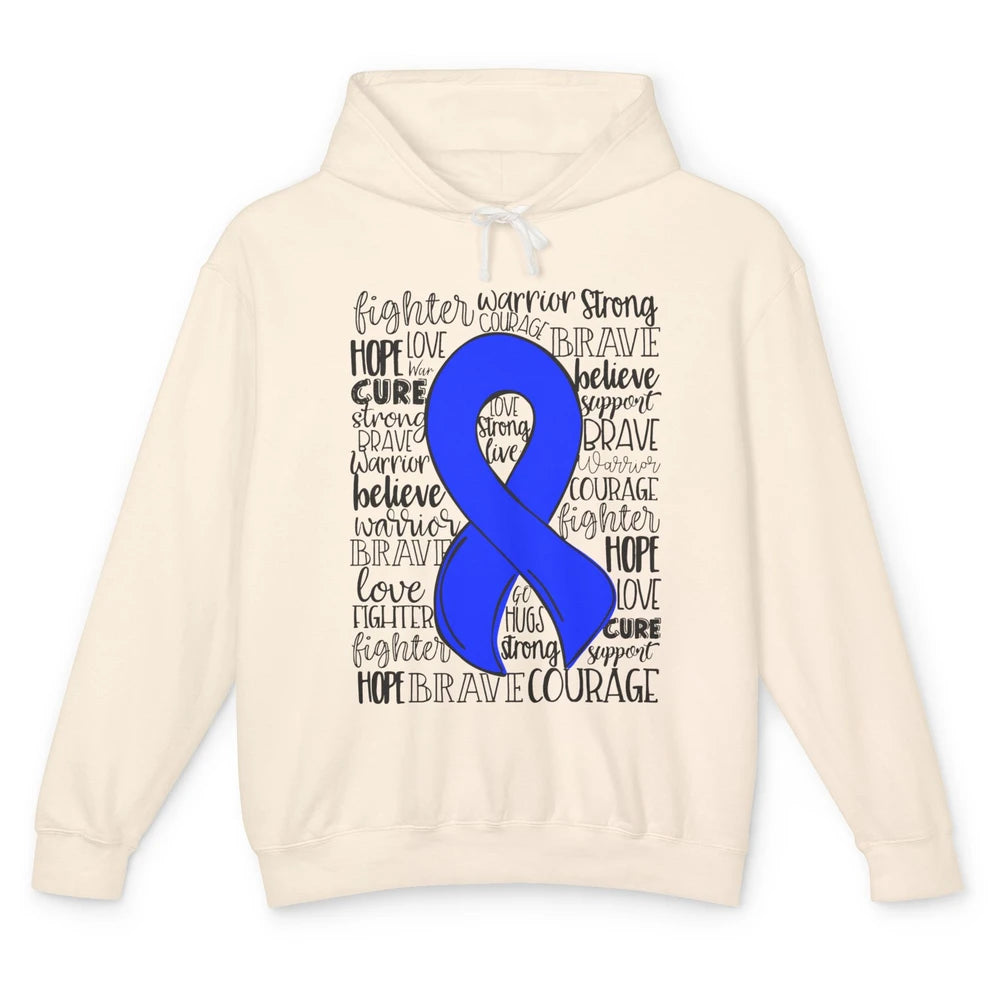 ME/CFS Chronic Fatigue Syndrome Blue Ribbon Hope Love Cure Unisex Lightweight Hoodie