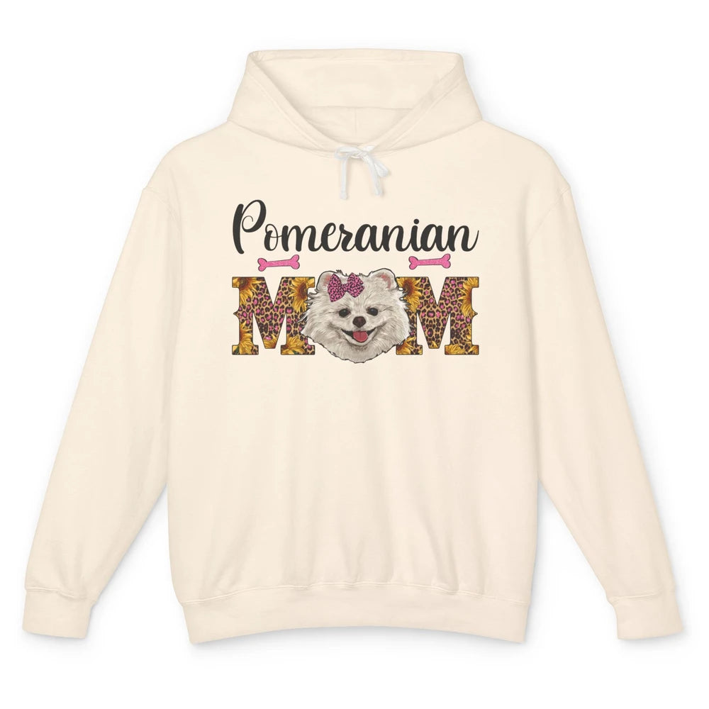 Sunflower Leopard Pomeranian Mom Western Pomeranian Dog Lady Unisex Lightweight Hoodie