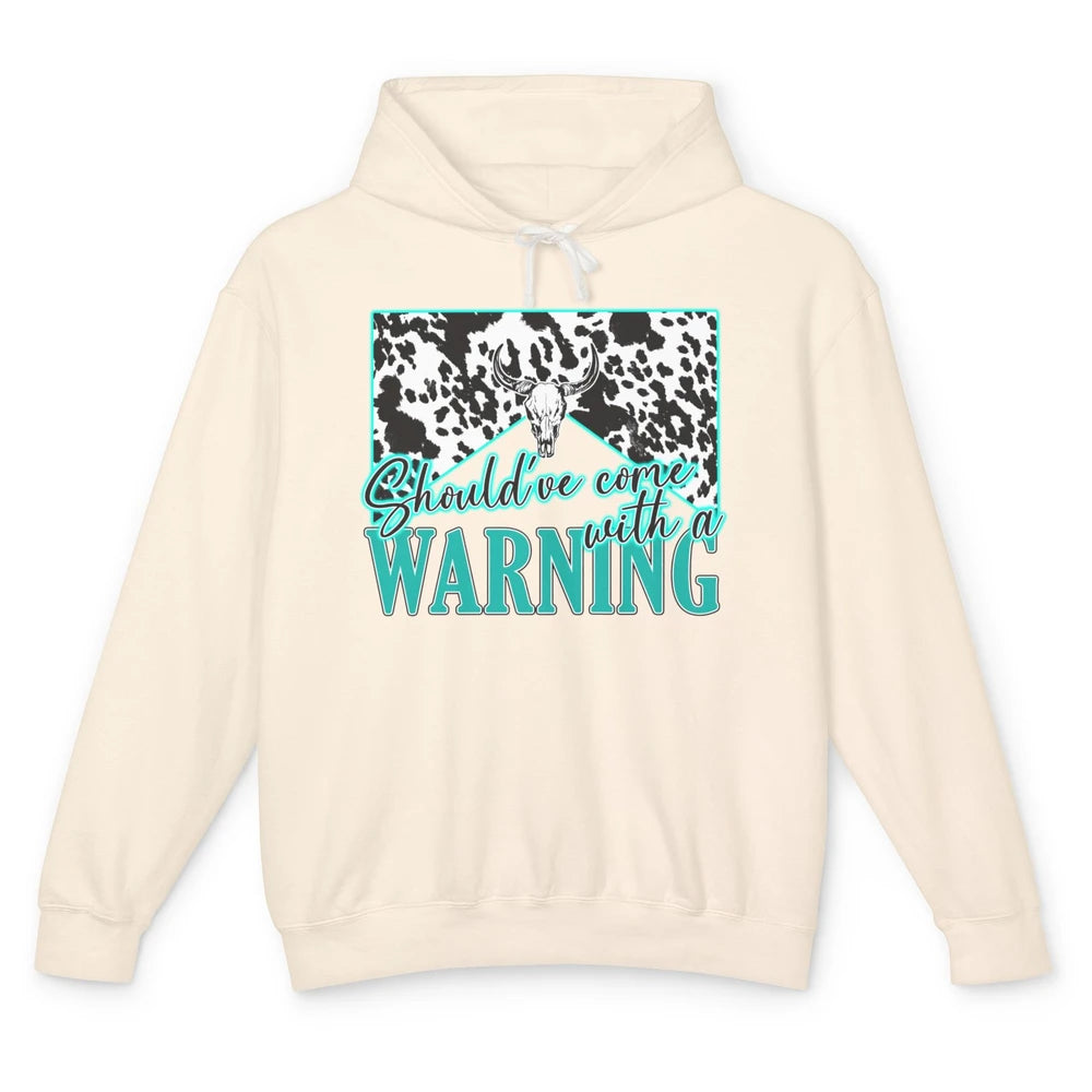 Leopard Cow Skull Should've Come With A Warning Western Unisex Lightweight Hoodie