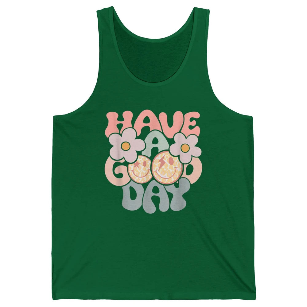 Smiling Face Daisy Have Good Day Retro Positive Motivation Unisex Jersey Tank