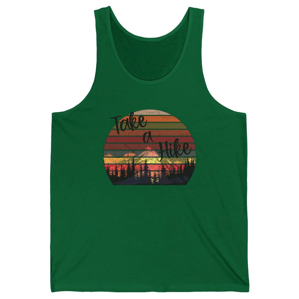 Vintage Take A Hike Sunset Hiker Hiking Camping Lover Gift Unisex Jersey Tank