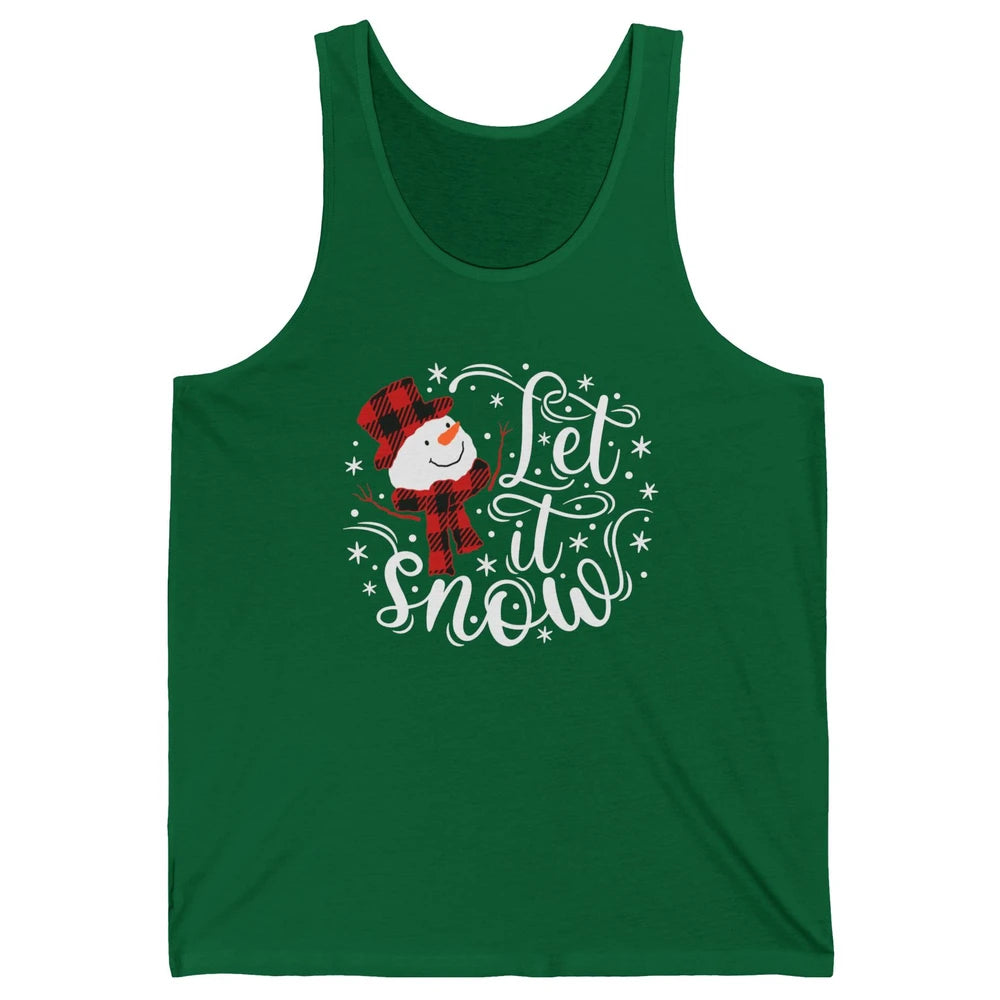 Funny Snowman Let It Snow Snowflakes Holiday Merry Christmas Unisex Jersey Tank