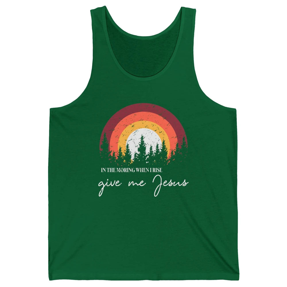 Vintage Mountain When I Rise Give Me Jesus Christian Western Unisex Jersey Tank