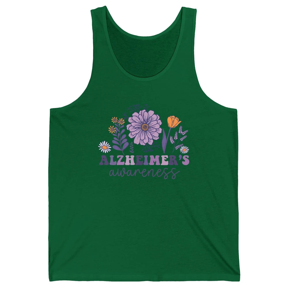 Alzheimer's Awareness Wildflower Dementia Inspirational Gift Unisex Jersey Tank