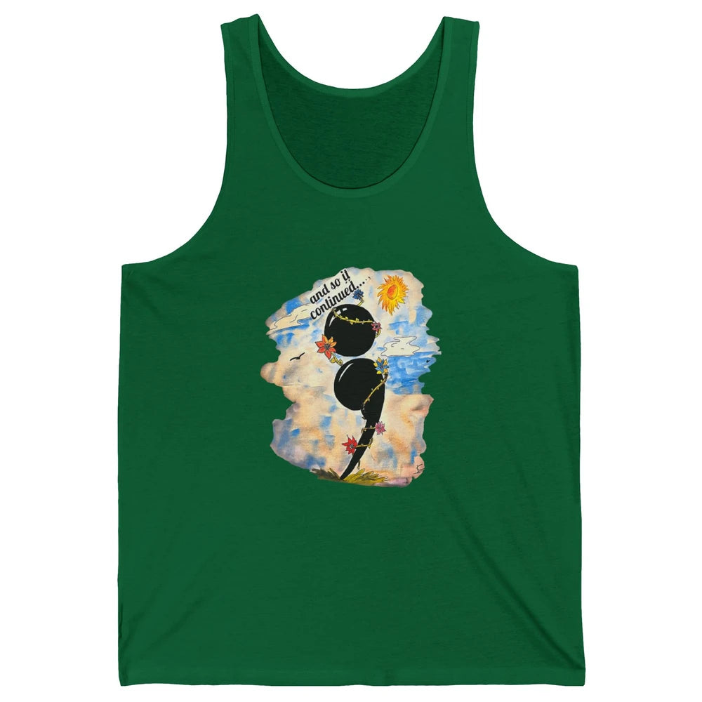 Semicolon Turquoise Blue Watercolor Suicide Prevention Month Unisex Jersey Tank