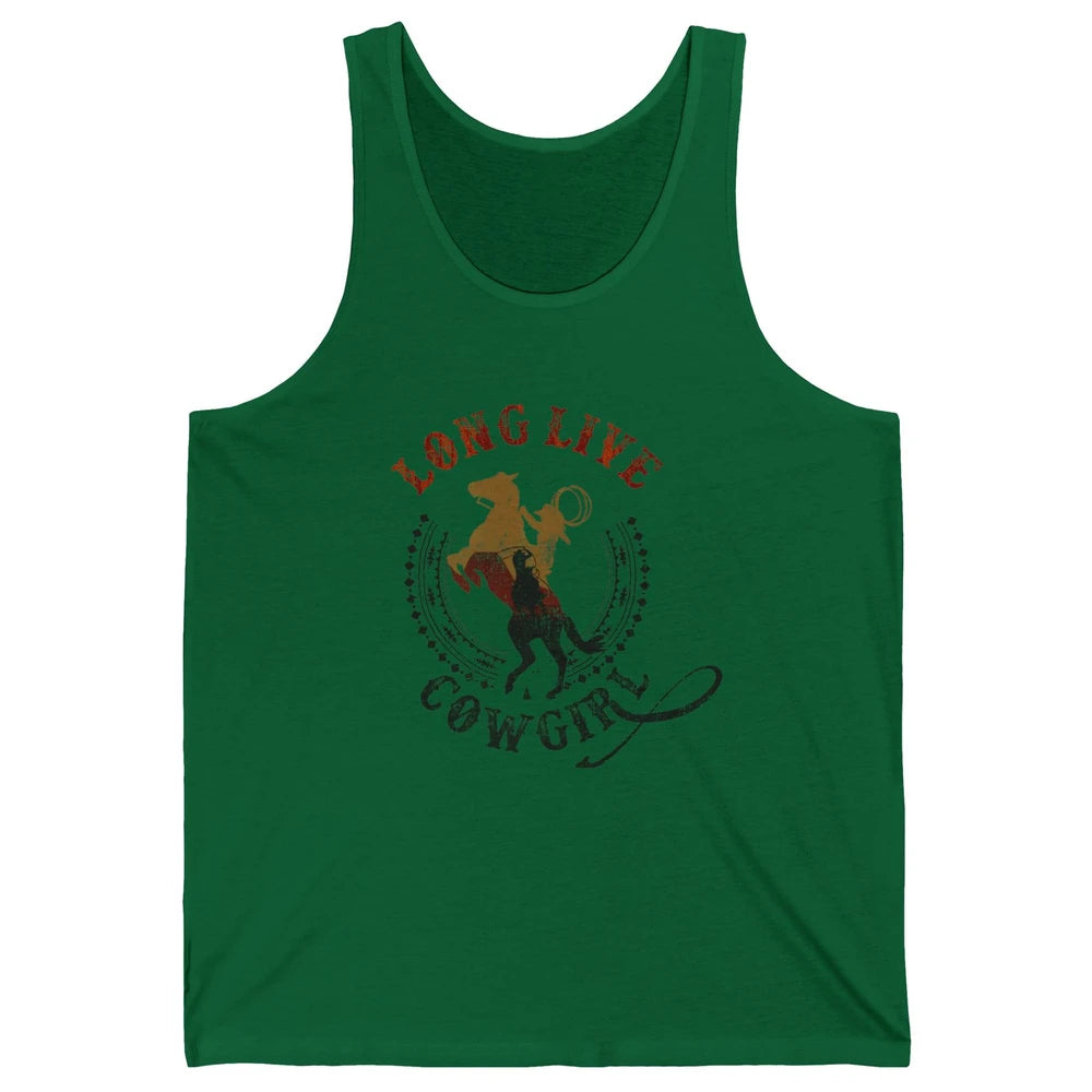 Western Country Cowgirl Riding Horses Cool Rodeo Howdy Retro Unisex Jersey Tank