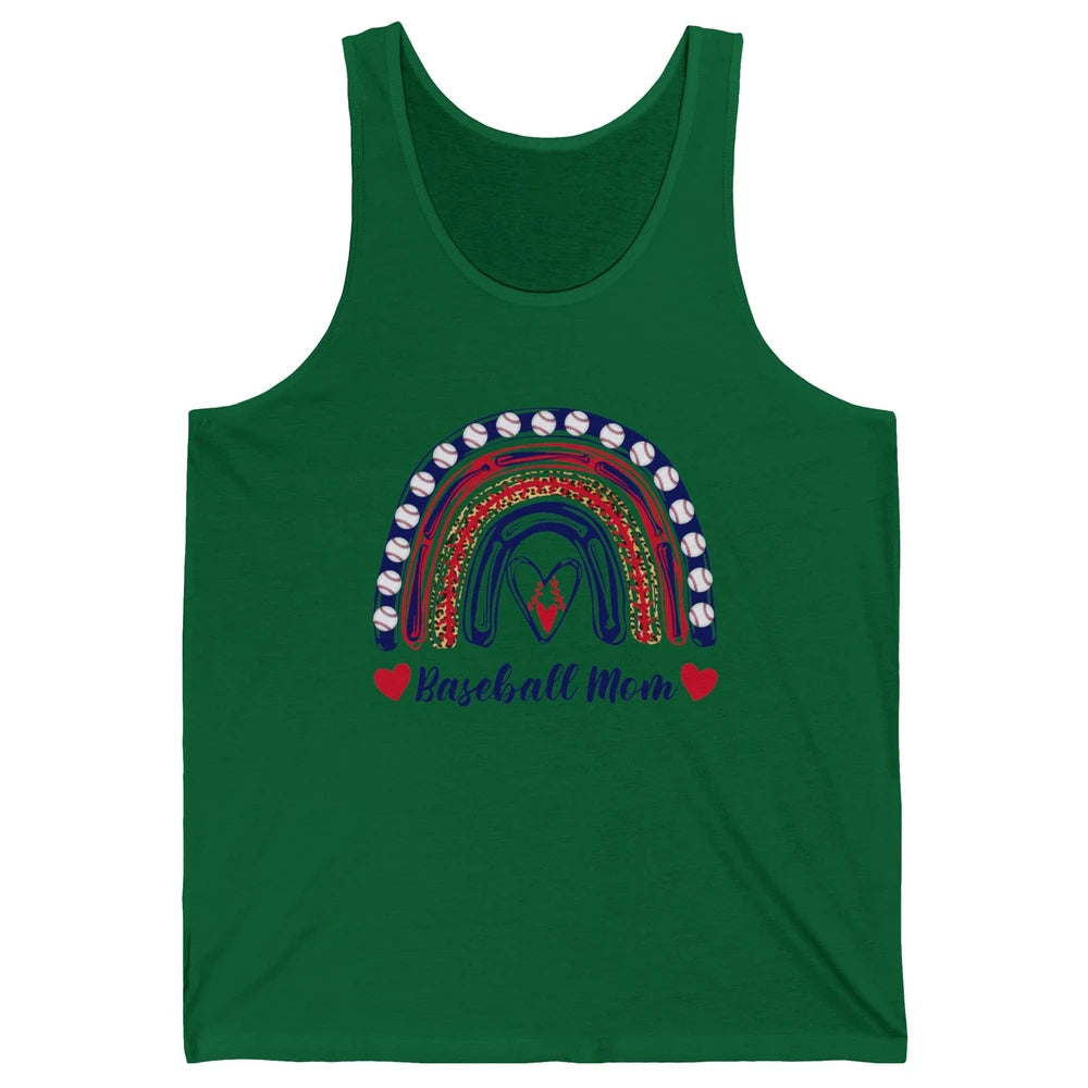 Baseball Mom Leopard Rainbow Proud Baseball Softball Players Unisex Jersey Tank