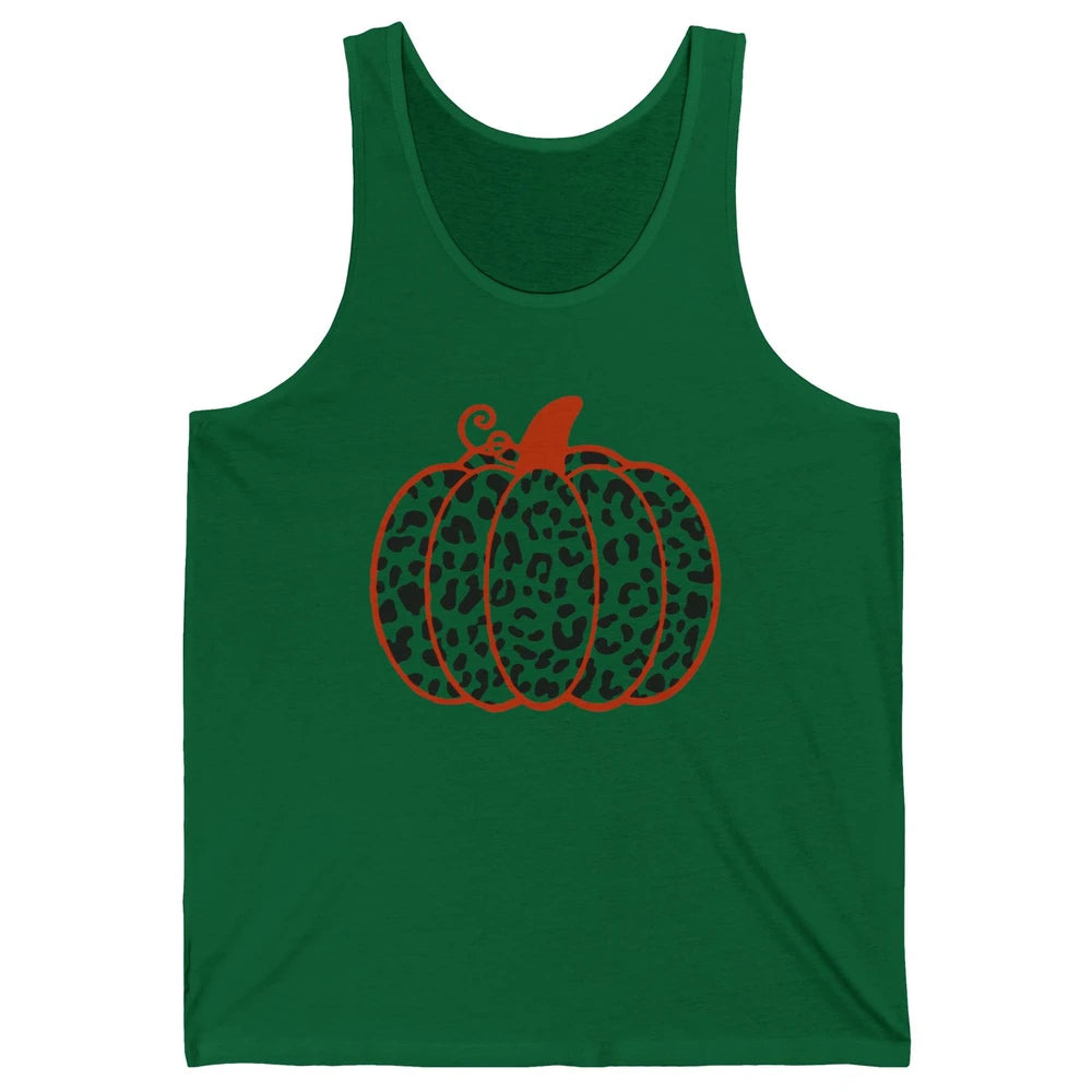 Pumpkin Leopard Fall Autumn Cheetah Pumpkin Thanksgiving Unisex Jersey Tank