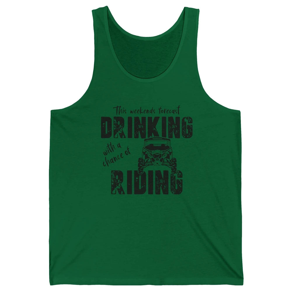 Vintage UTV Weekend Forecast Drinking Mud Riding SXS Life Unisex Jersey Tank