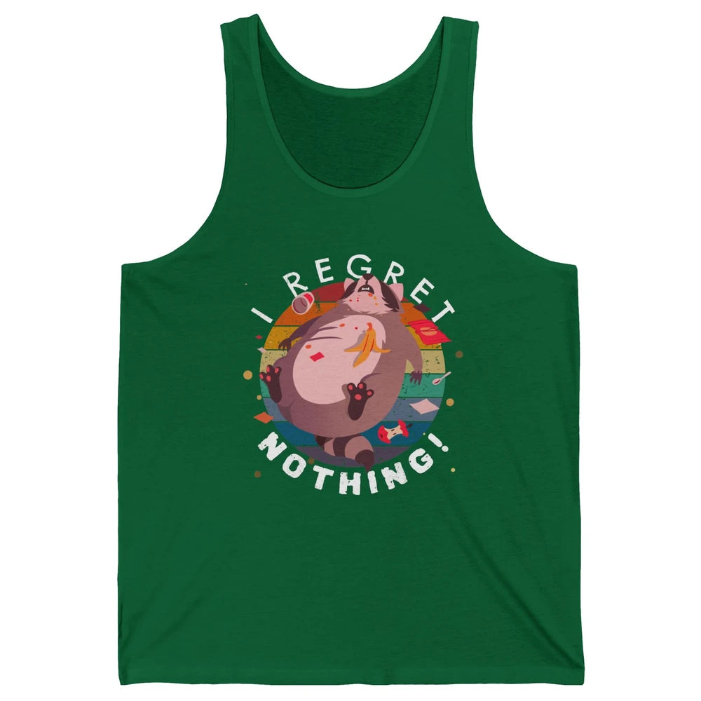 Vintage Fat Racoon I Regret Nothing Funny Trashed Racoon Unisex Jersey Tank