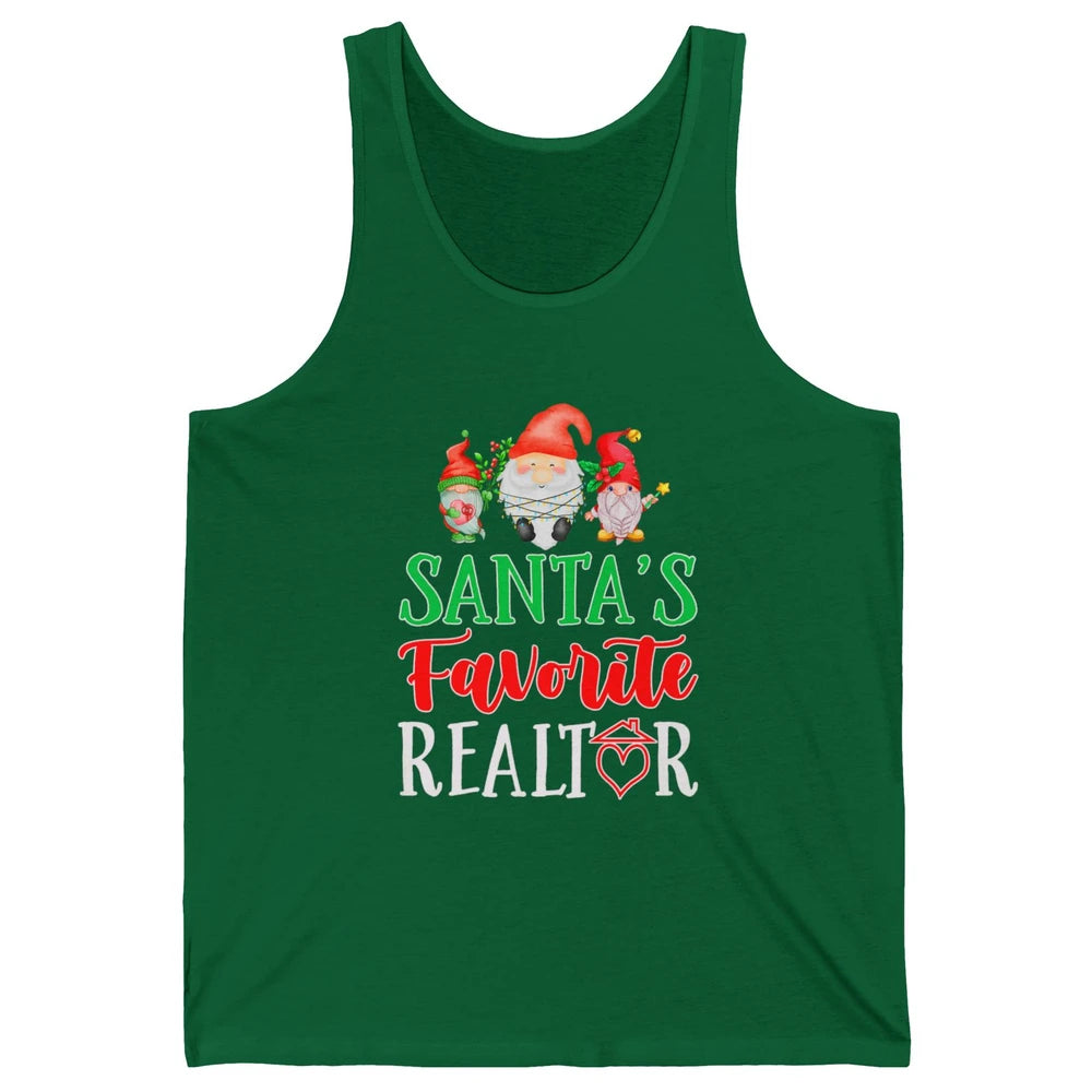 Christmas Xmas Gnomes Santa Favorite Realtor Real Estate Unisex Jersey Tank