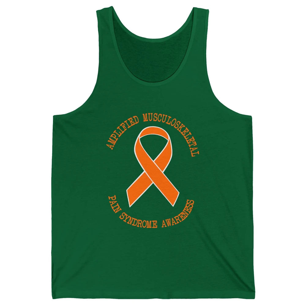 Amplified Musculoskeletal Pain Syndrome AMPS Orange Ribbon Unisex Jersey Tank