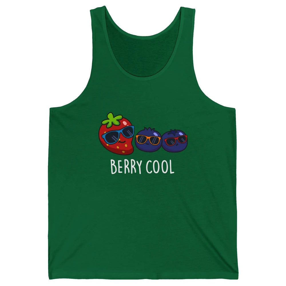 Berry Cool Funny Strawberry Pun Best Friend Summer Retro Unisex Jersey Tank