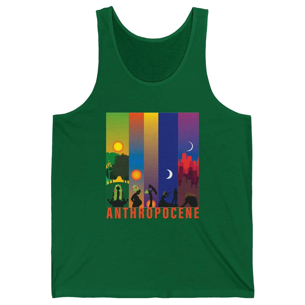 Anthropocene Mother Earth Evolution Earth Day Awareness Unisex Jersey Tank