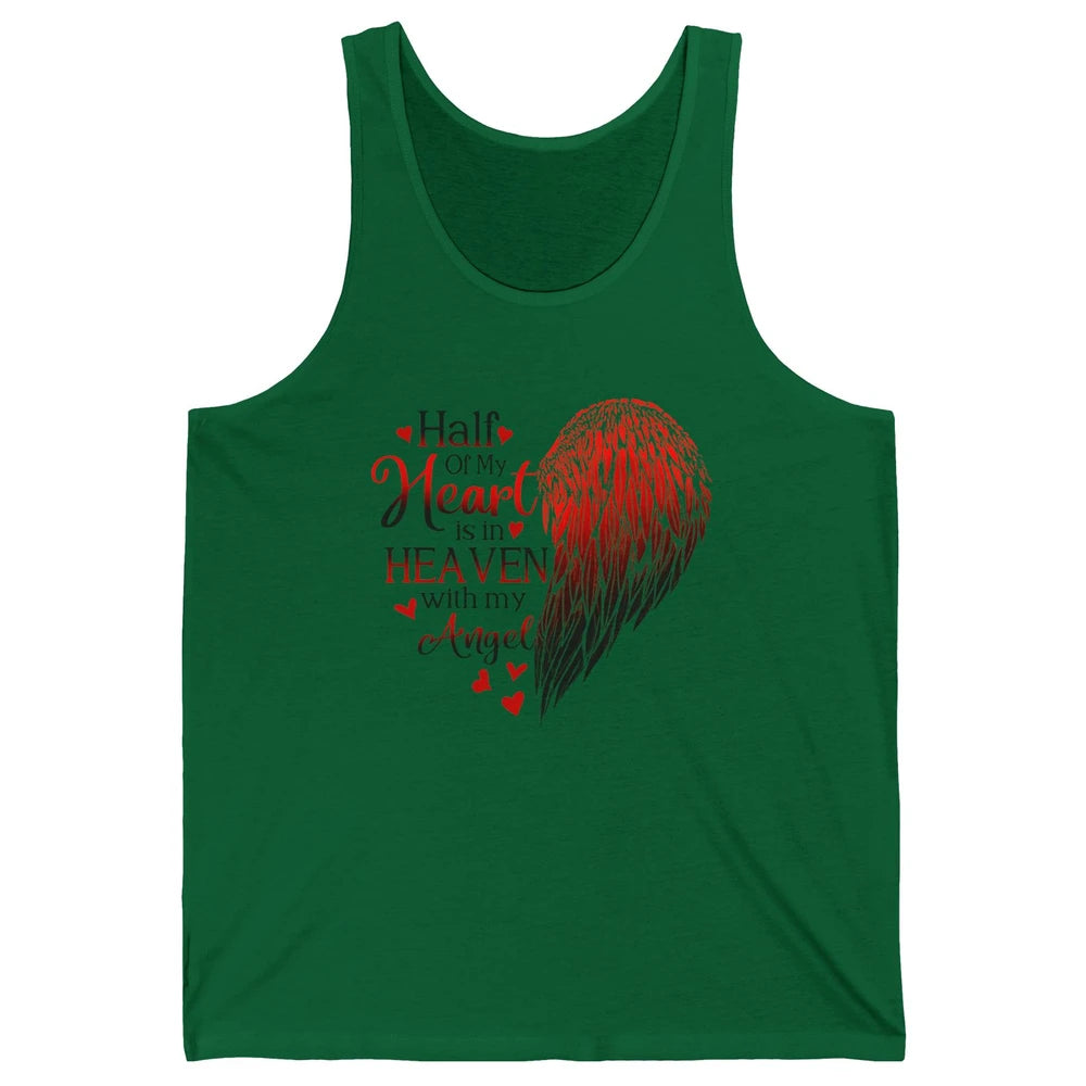 Angel Wing Half Of My Heart In Heaven With My Angel Memorial Unisex Jersey Tank