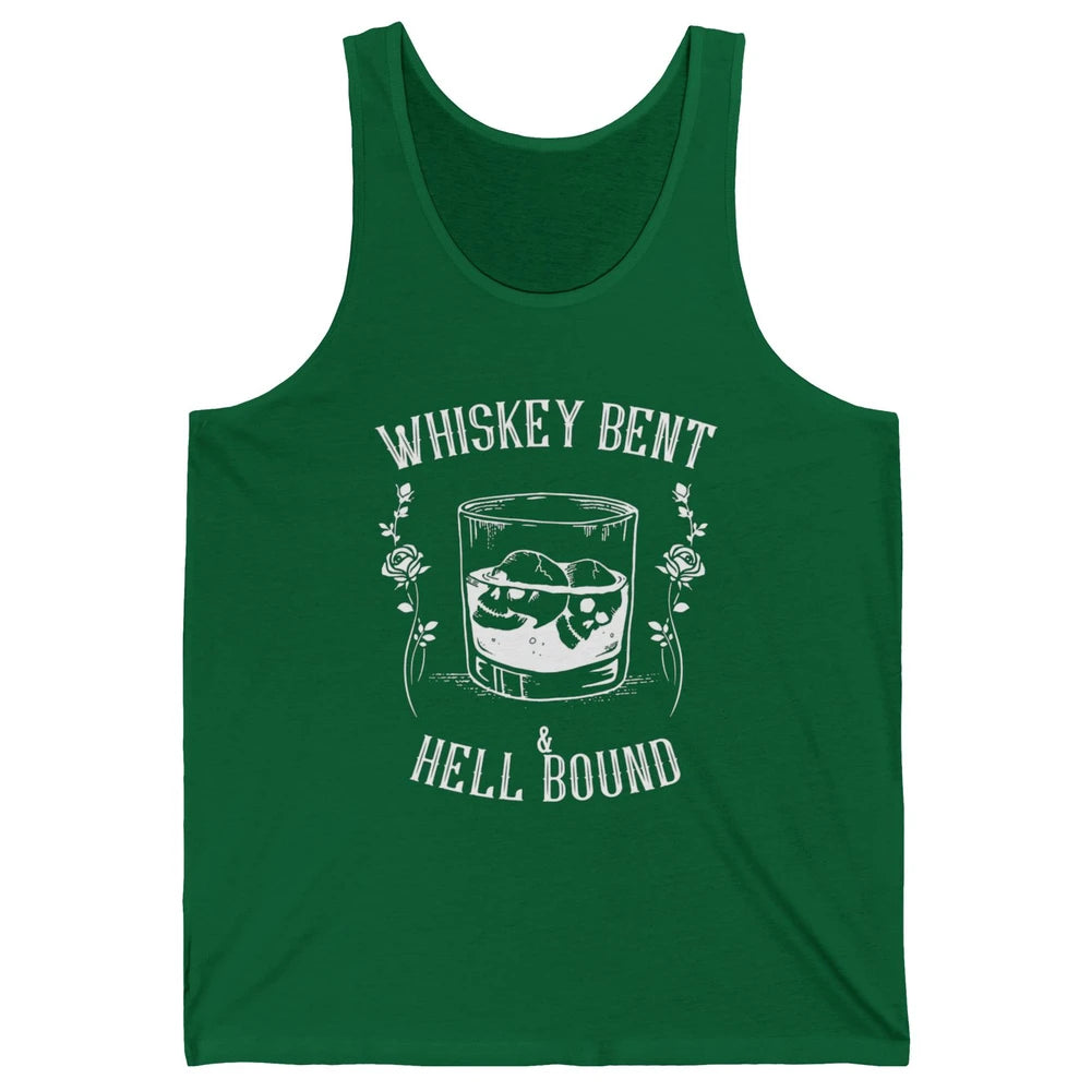 Whiskey Bent Hell Bound Wine Shot Drinker Alcoholic Bourbon Unisex Jersey Tank