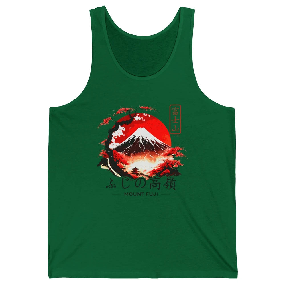 Vintage Sunset Mount Fuji The Highest Mountain In Japan Unisex Jersey Tank