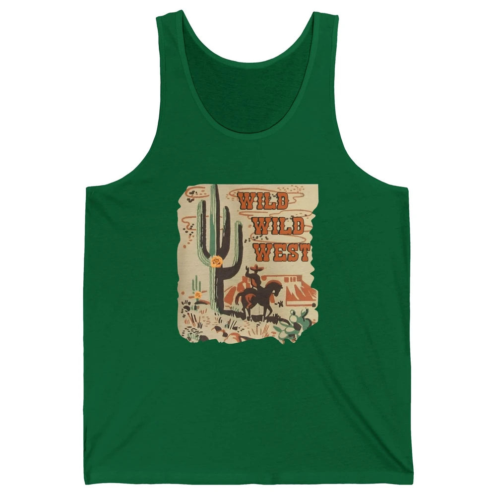 Wild West Cowboy Cactus Rodeo Western Retro Horse Vintage Unisex Jersey Tank