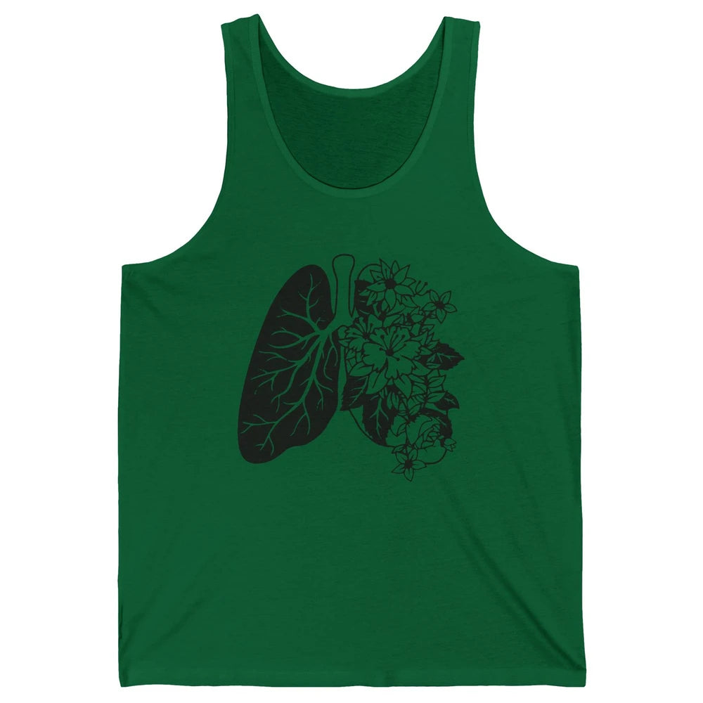 Anatomical Lungs Floral Breathe Respiratory Therapy RT Unisex Jersey Tank