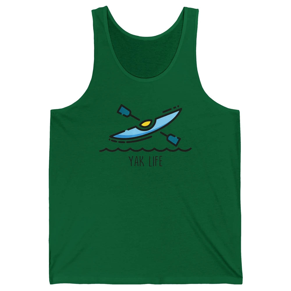 Yak Life Sunset Kayak Kayaking Retro 70s Paddling Outdoor Unisex Jersey Tank