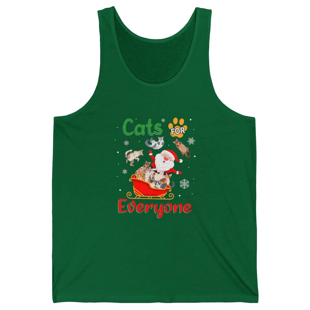 Merry Christmas Cats For Everybody Reindeer Xmas Santa Claus Unisex Jersey Tank