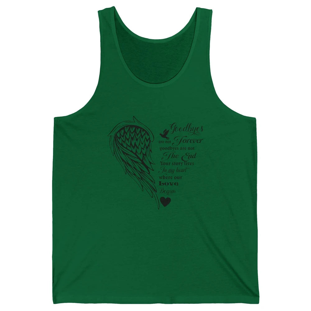 Angel Wing Cardinals Goodbyes Are Not The End Loving Memory Unisex Jersey Tank