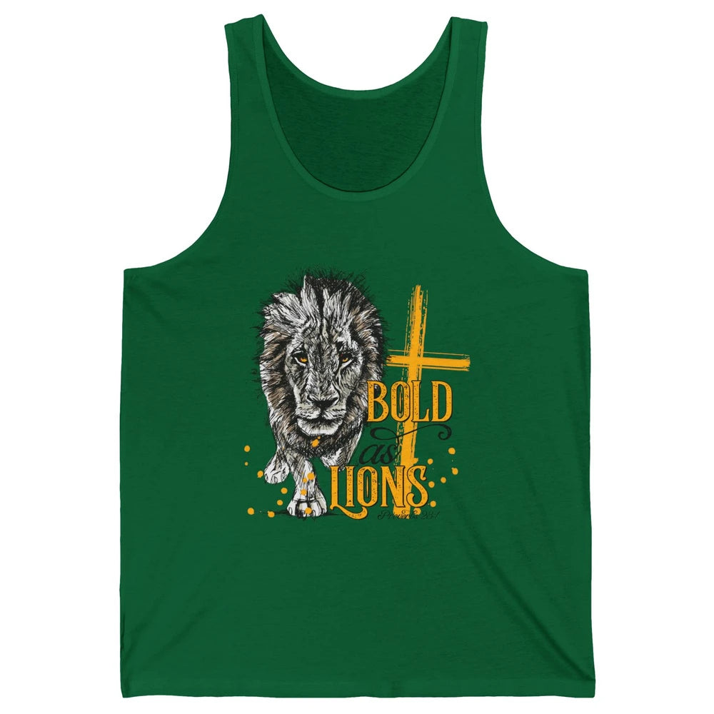 Bold As Lion Of Judah Bible Verse Christian Faith Religious Unisex Jersey Tank