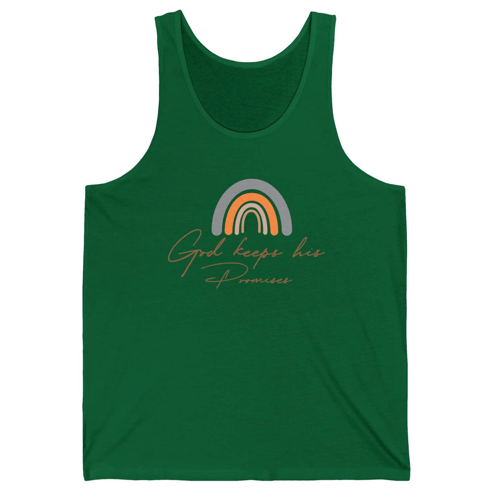 Boho Rainbow God Keeps His Promises Christian Religious Unisex Jersey Tank